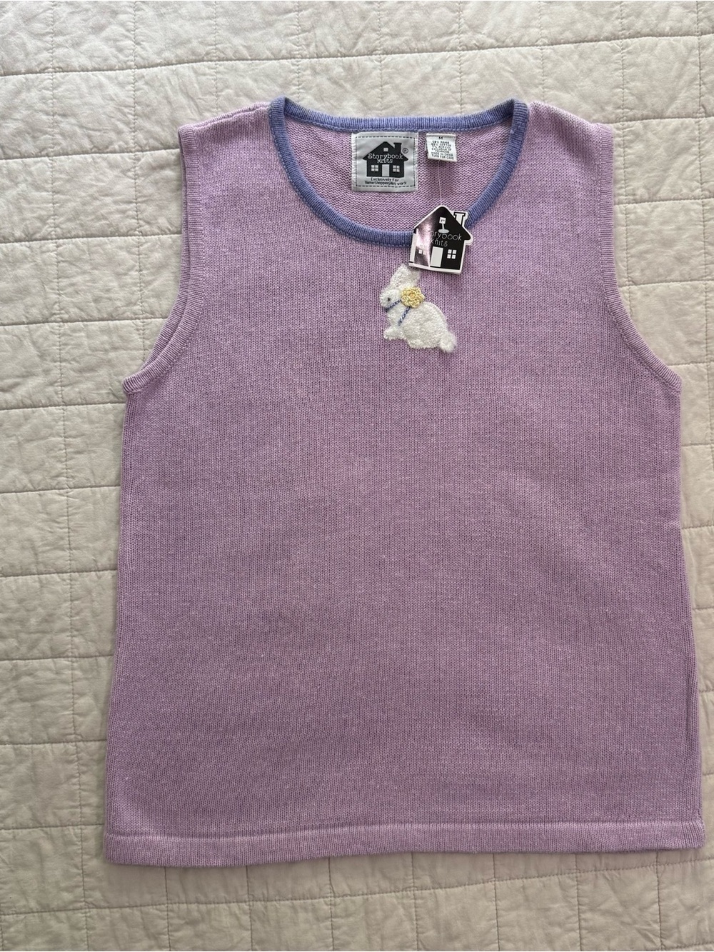 Storybook Knits Lavender Bunny Tank With mMatching Pants - Picture 3 of 6